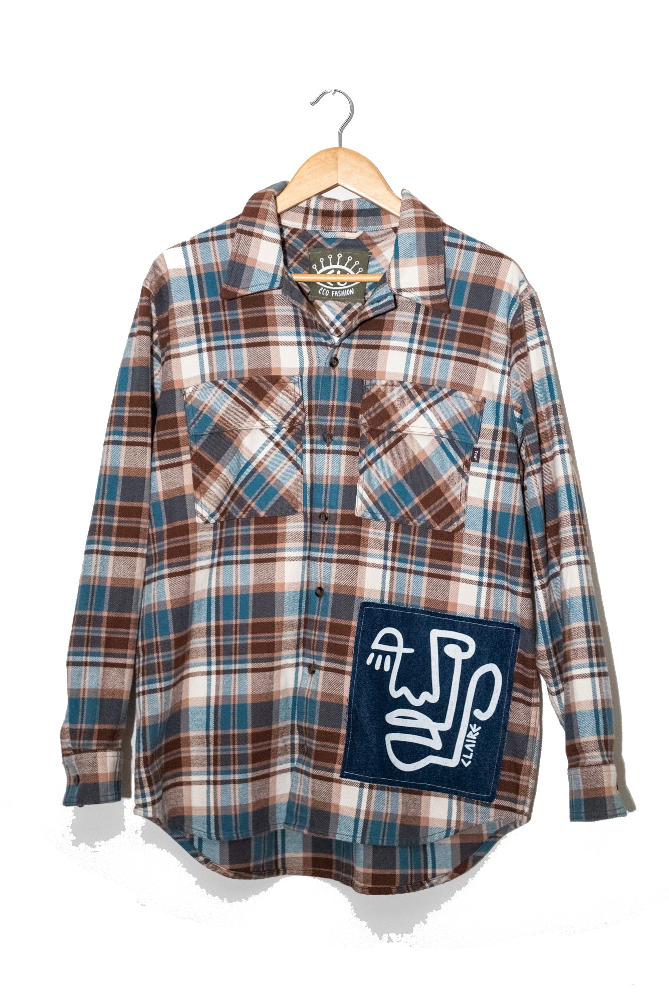 Muted with Jean Plaid Button-Up (L)