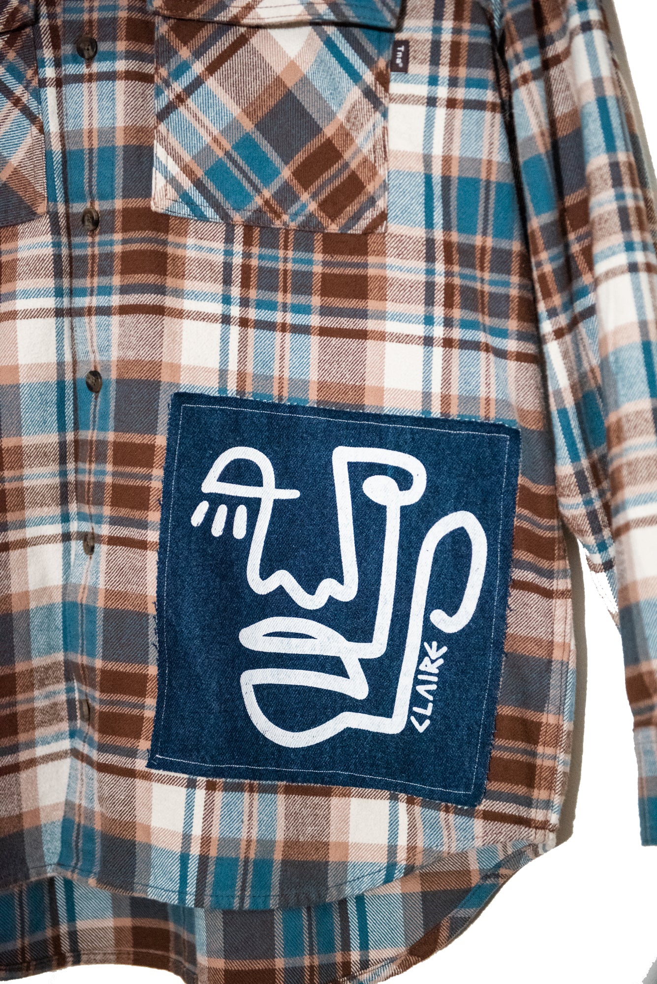 Muted with Jean Plaid Button-Up (L)