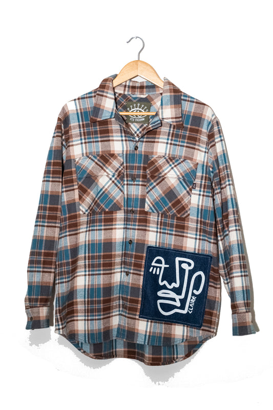 Muted with Jean Plaid Button-Up (L)