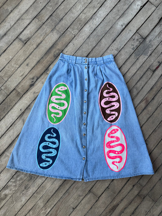 Cosmic Snake Vintage Skirt (Size 8)