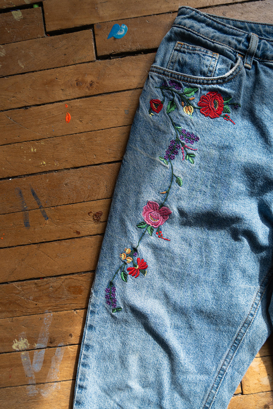 Floral Jeans (Size 8)