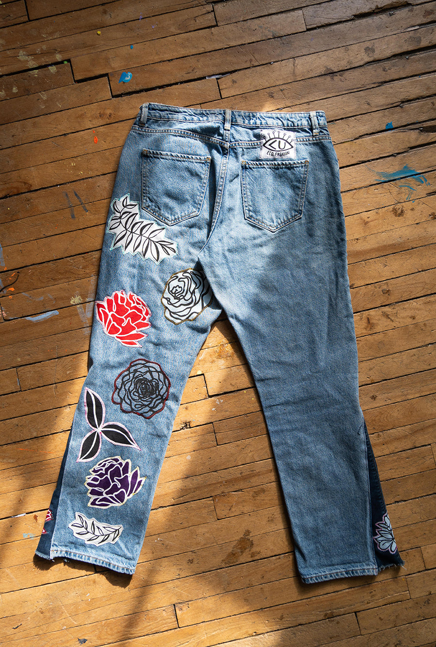 Floral Jeans (Size 8)