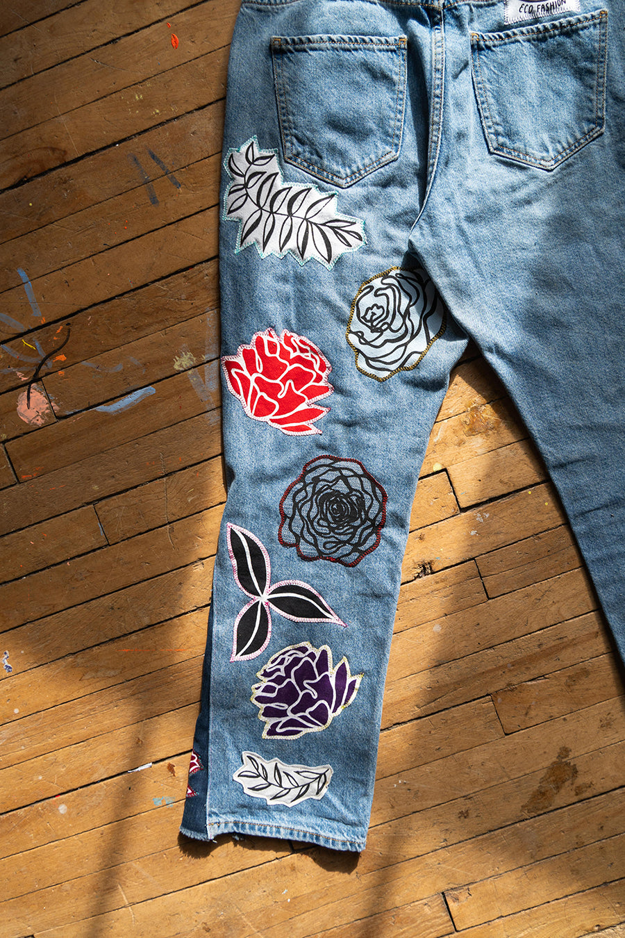 Floral Jeans (Size 8)
