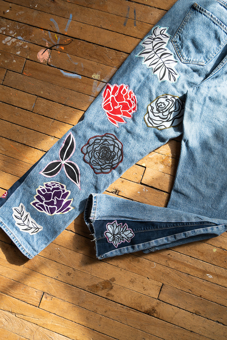 Floral Jeans (Size 8)