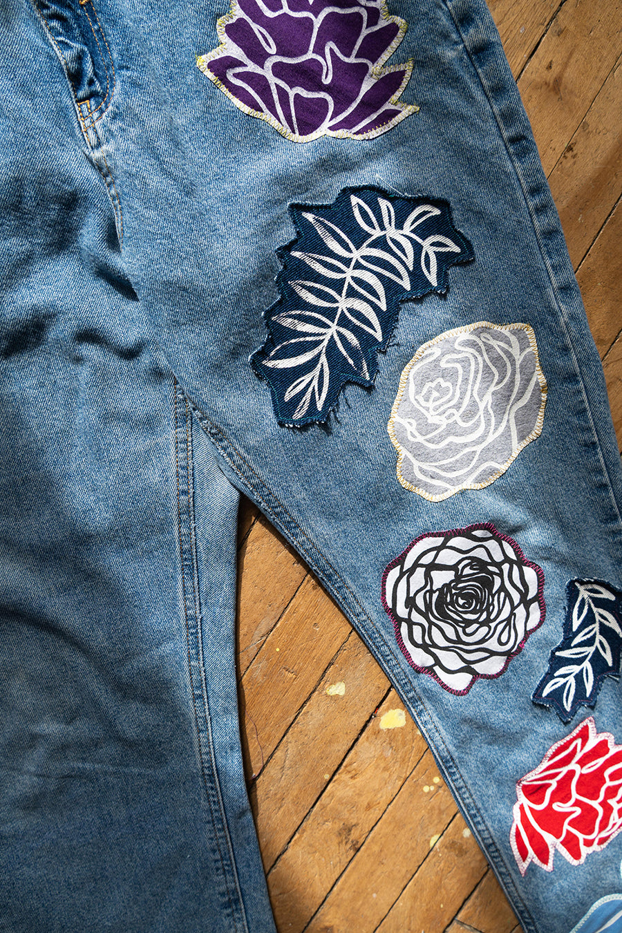 Floral Jeans (Size 8)