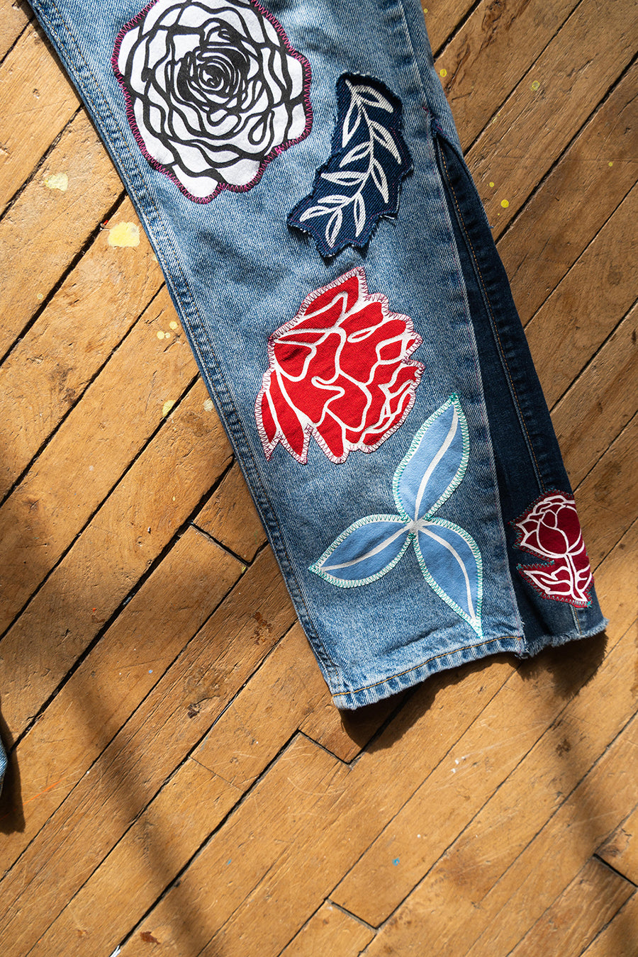 Floral Jeans (Size 8)