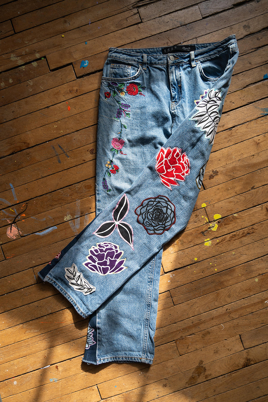 Floral Jeans (Size 8)