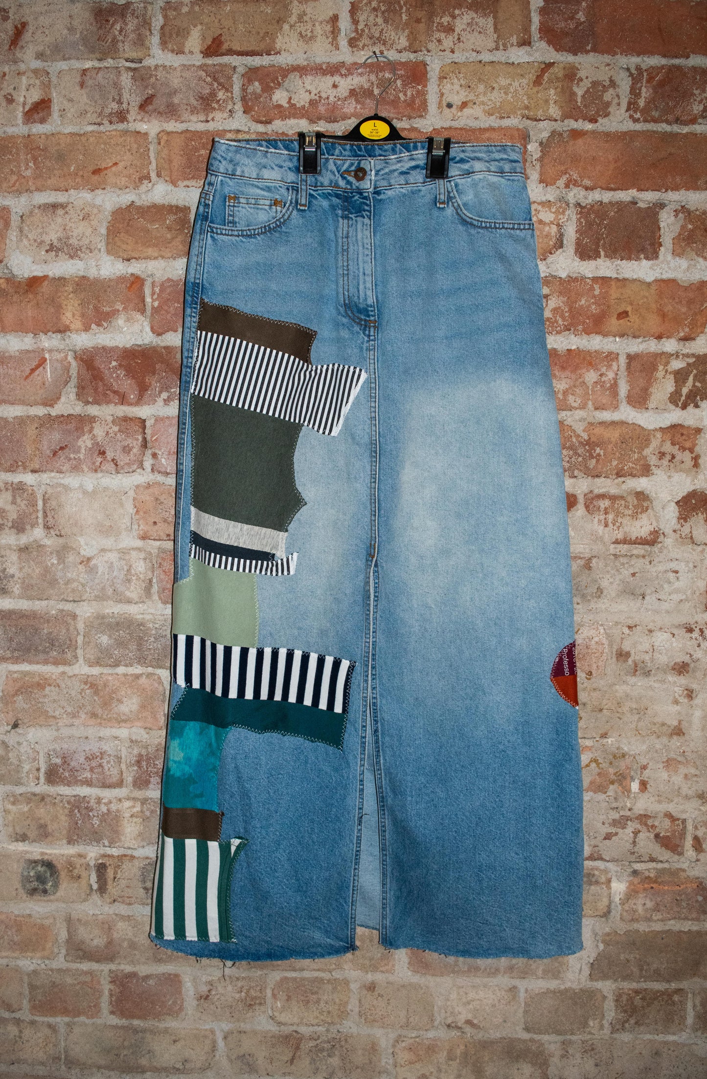 Strip Denim Skirt (M)