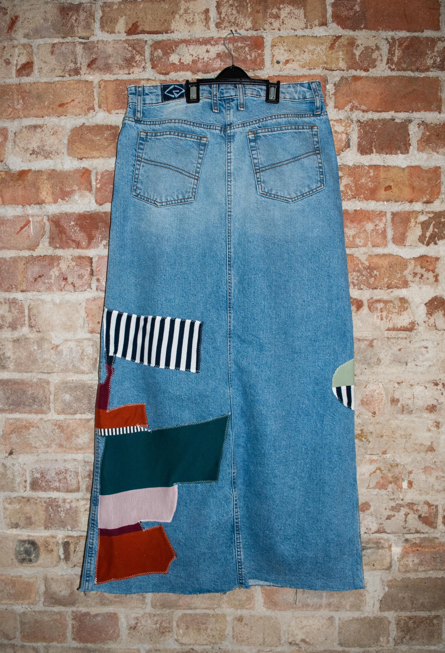 Strip Denim Skirt (M)